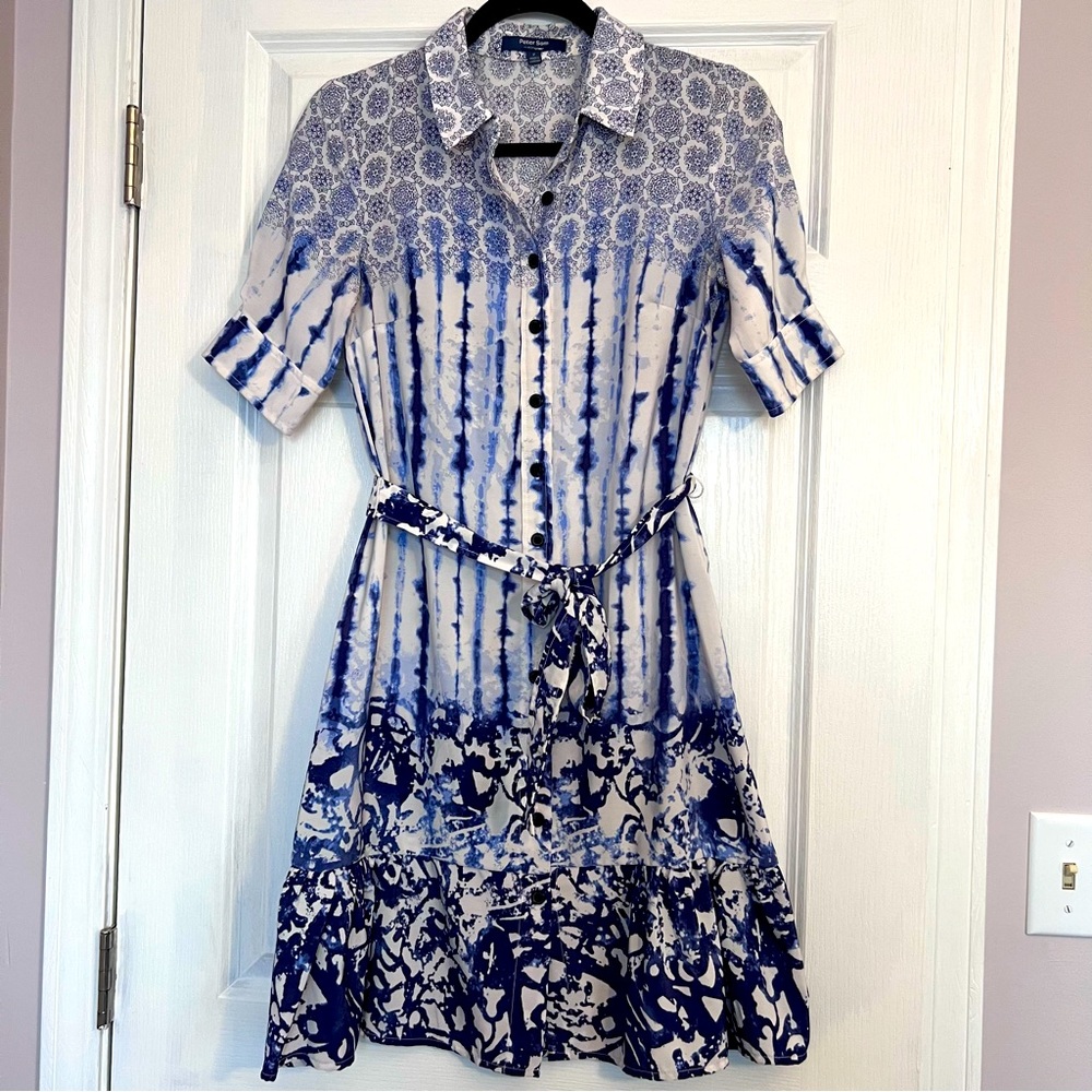 Peter Som Watercolor Medallion Print Dress